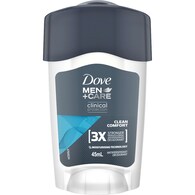 Dove Men+Care Clinical 96hr Deodorant Stick Clean Comfort