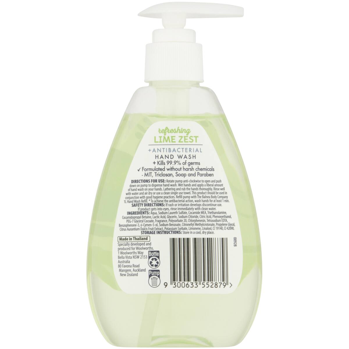 Balnea Lime Antibacterial Hand Wash 250ml bunch