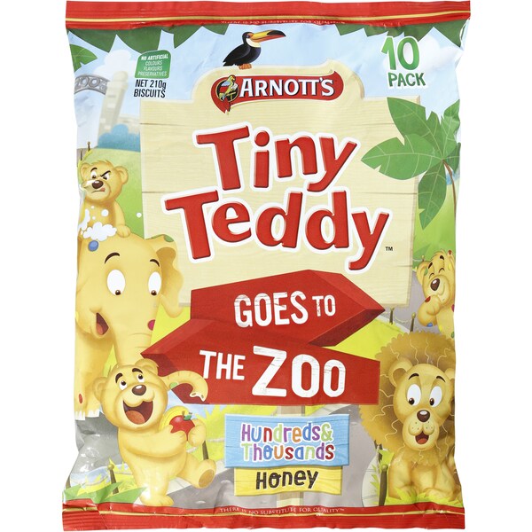 Arnotts Tiny Teddy Biscuits Go To The Zoo 210G
