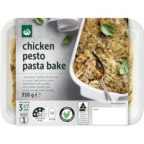 Woolworths Chicken Pesto Pasta Bake 350g bunch