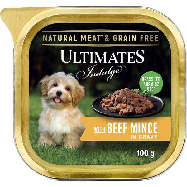 Ultimates Indulge Wet Dog Food Beef Mince In Gravy 100g