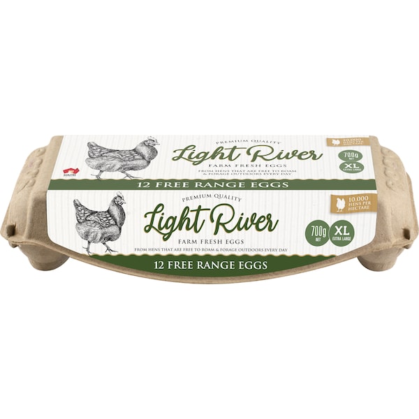 Light River 12 Extra Large Free Range Eggs 700g