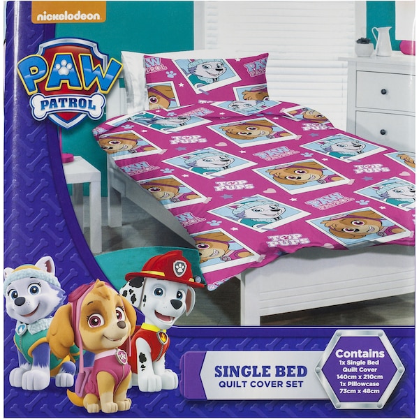 Nickelodeon Paw Patrol Quilt Cover Set Single Bed Pack a Each