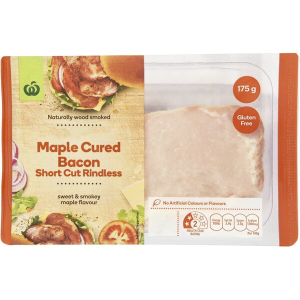 Woolworths Maple Cured Bacon  175g
