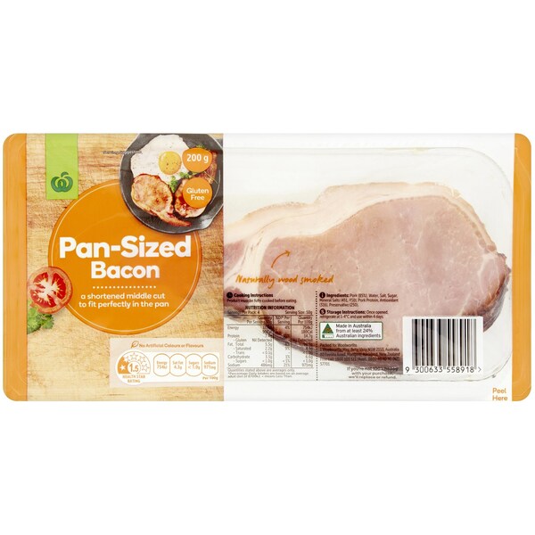 Woolworths Bacon Pan Size 200g