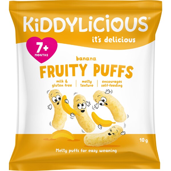 Kiddylicious Fruity Puffs Banana 10g