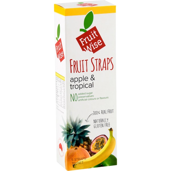 Fruit Wise Fruit Straps Apple & Tropical 70g