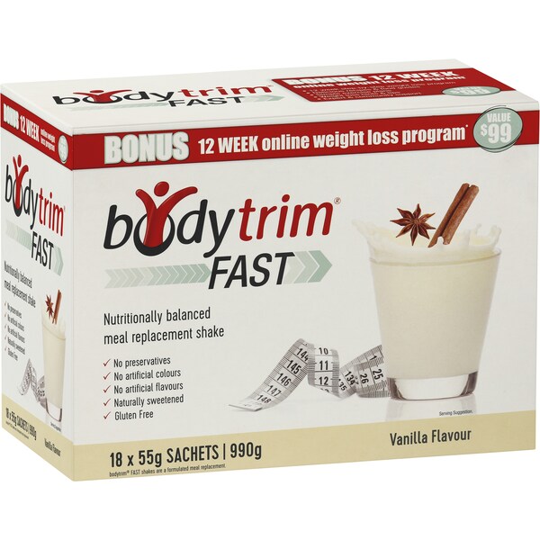 Bodytrim Meal Replacement Vanilla 18x55g Sachet