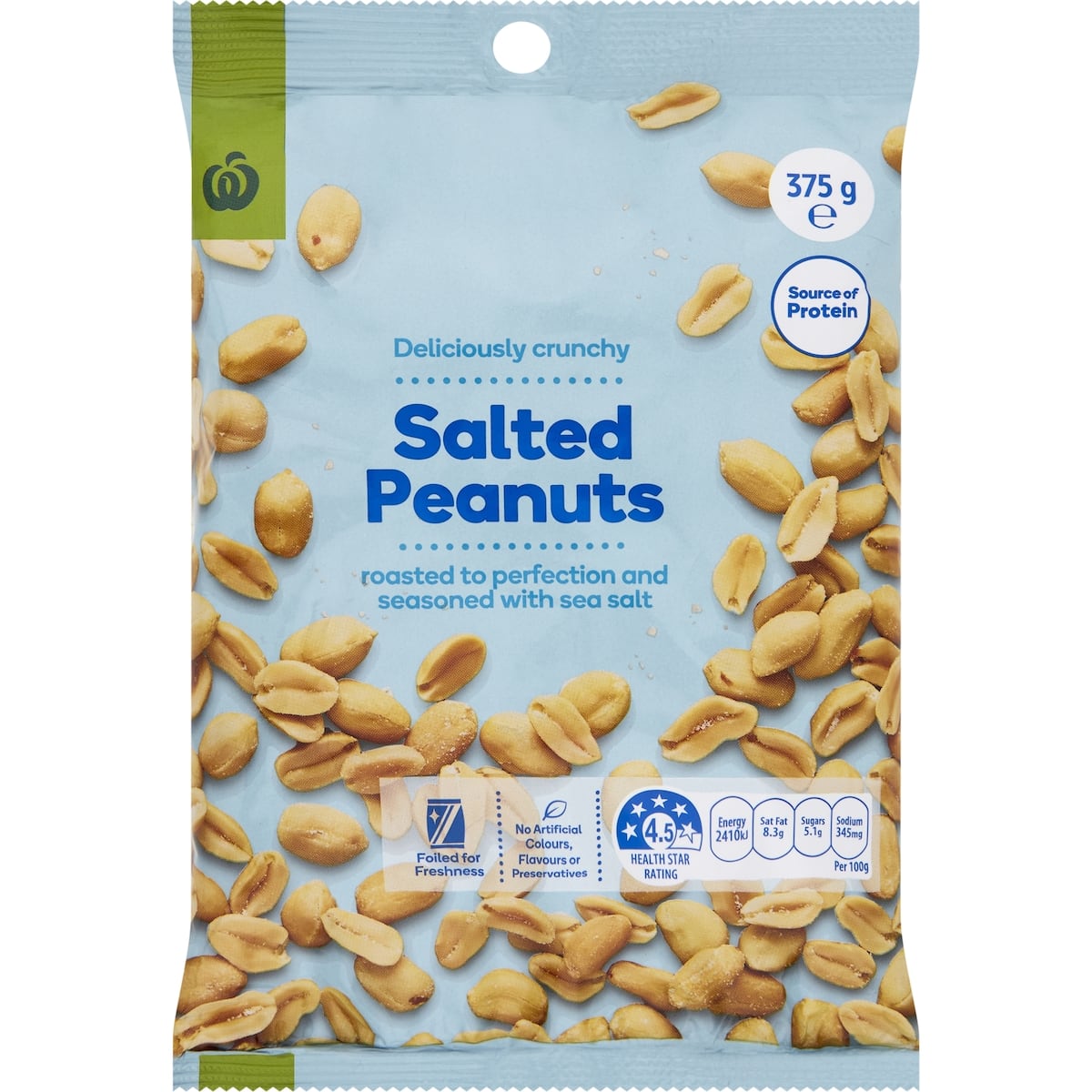 Woolworths Salted Peanuts 375g bunch