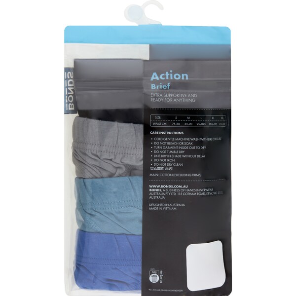 Bonds Mens Action Brief Extra Large Assorted 4 pack