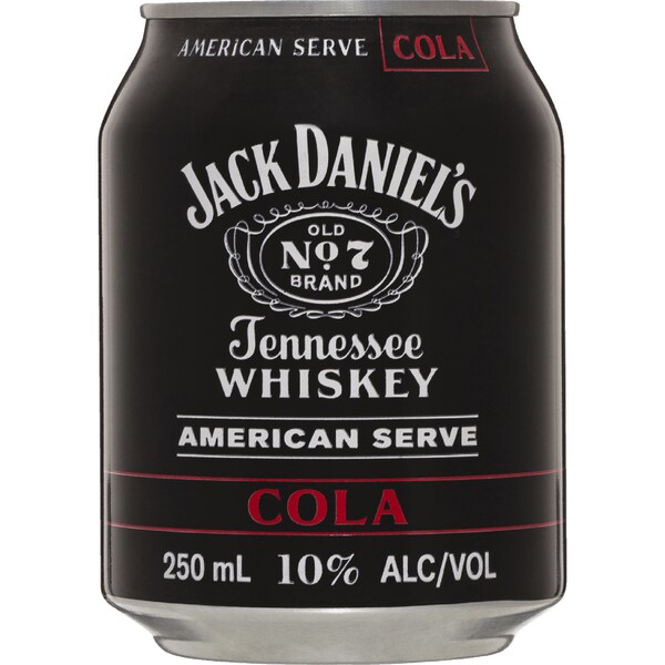 Jack Daniel's American Serve Whiskey & Cola Can 250ml