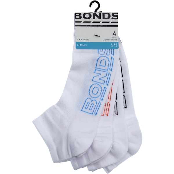 Bonds Mens Logo Socks Light Size 11 Plus Assorted 4 Pack