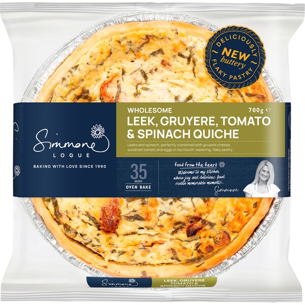 Simmone Logue Leek Spinach Quiche Chilled Meal 700g