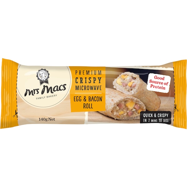 Mrs Mac's Egg & Bacon Roll Microwave 140G