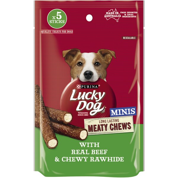 Lucky Dog Adult Meaty Chew Mini Beef Dog Treats 5 Pack
