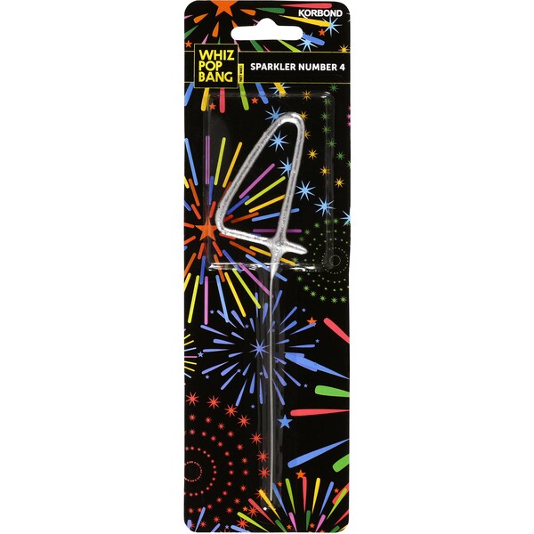 Korbond Whiz Pop Bang Number 4 Gold Or Silver Sparkler each