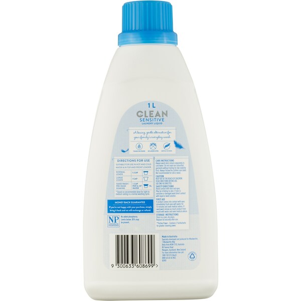 Clean Laundry Liquid Sensitive 1l