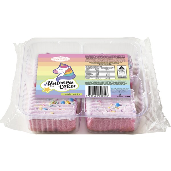 Top Taste Unicorn Cakes 4 Pack
