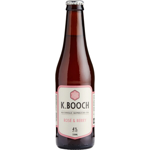 K.Booch Alcoholic Kombucha Rose & Berry Bottle 330ml