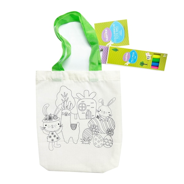 Easter Colouring-In Tote Bag With Four Felt Pens each