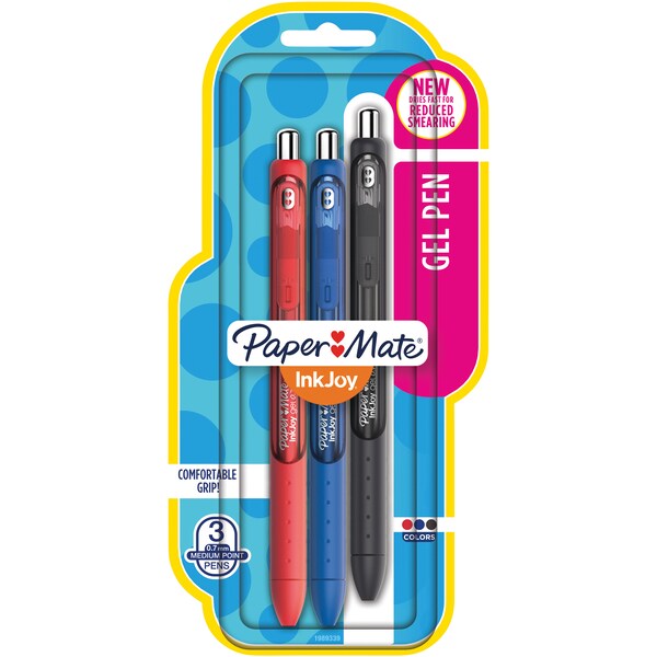 Paper Mate Inkjoy Gel 0.7 Assorted 3 Pack