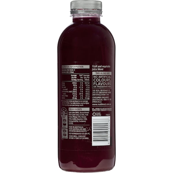 Real Apple, Black Carrot, Banana & Spices 750ml