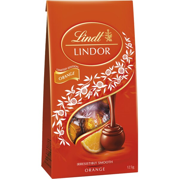 Lindt Milk Orange Pouch 123g