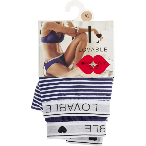 Lovable Ladies Hipster Underwear Size 10 2 Pack