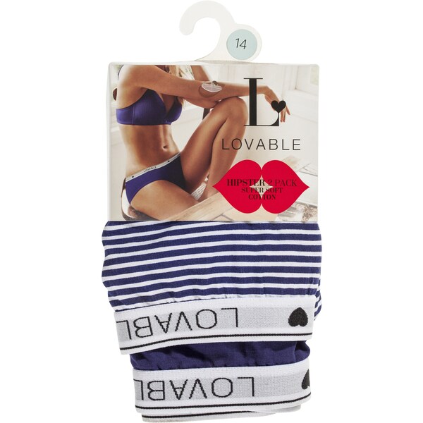 Lovable Ladies Hipster Underwear Size 14 2 Pack
