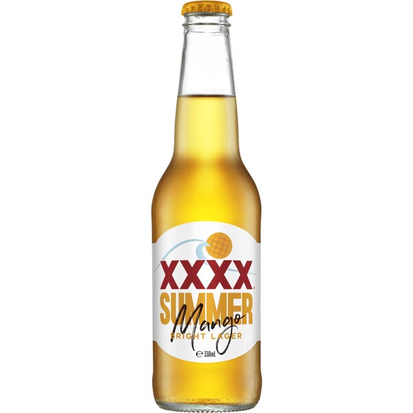 XXXX Summer Bright Lager Mango Low Carb Bottle 330ml