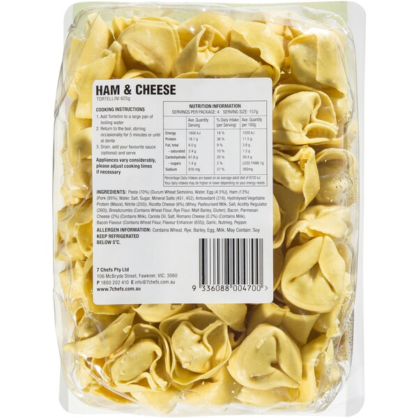 Tuscan Fresh Ham & Cheese Tortellini  625g