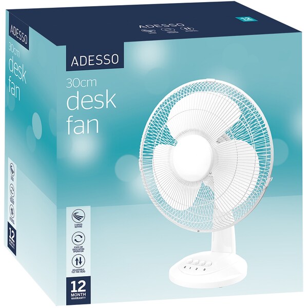 Adesso 30cm Desk Fan Each