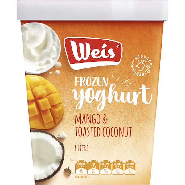 Weis Mango & Toasted Coconut Frozen Yoghurt 1l