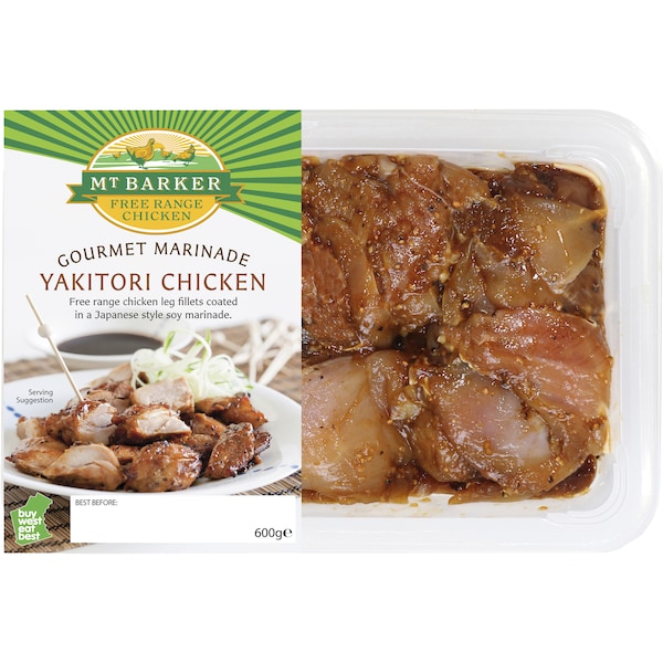 Mt Barker Free Range Chicken Yakitori Chicken Leg Fillets 600g