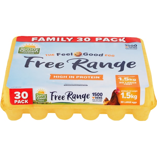 Sunny Queen 30 Large Free Range Eggs 1.5kg