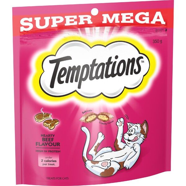 Temptations Treats For Cats Hearty Beef Flavour 350g