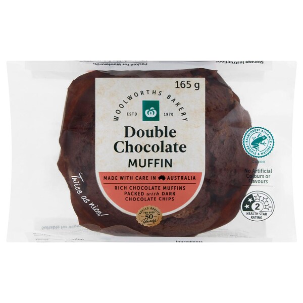 Woolworths Double Chocolate Muffin 165g