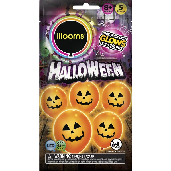 Halloween Illoom Balloons Pumpkin  5 Pack