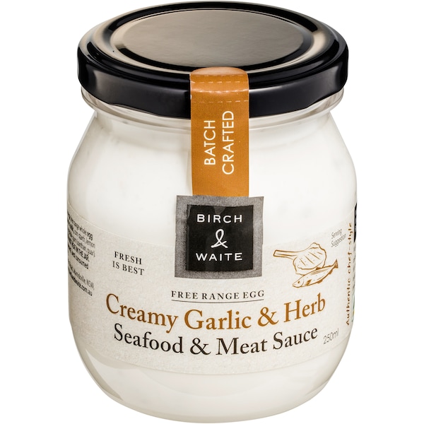Birch & Waite Garlic & Herb Seafood & Meat Sauce 250ml