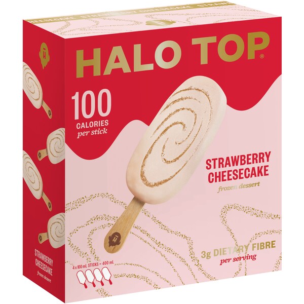 Halo Top Strawberry Cheesecake Sticks 100ml x4 Pack