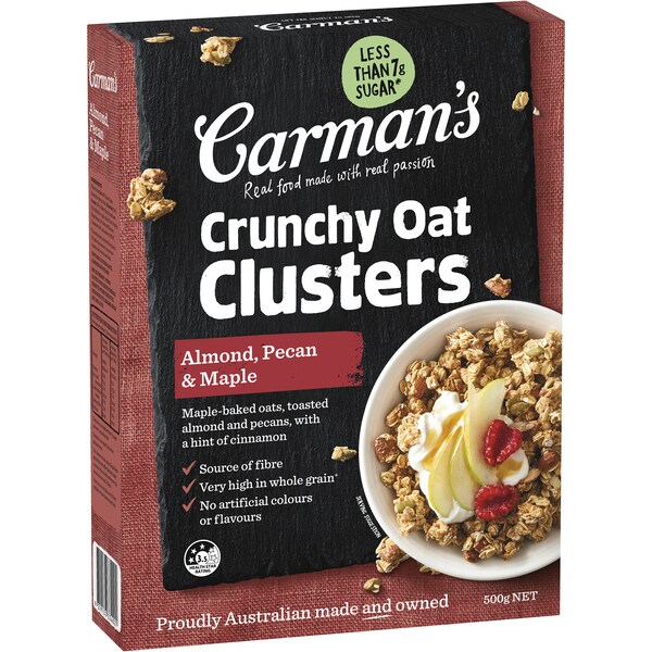 Carman's Almond Pecan & Maple Crunchy Clusters 500g