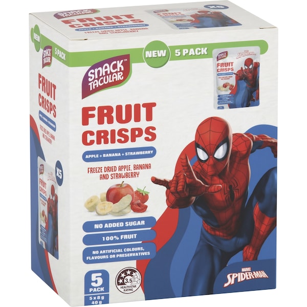 Snacktacular Fruit Crisps Apple Banana & Strawberry 8g x 5 pack