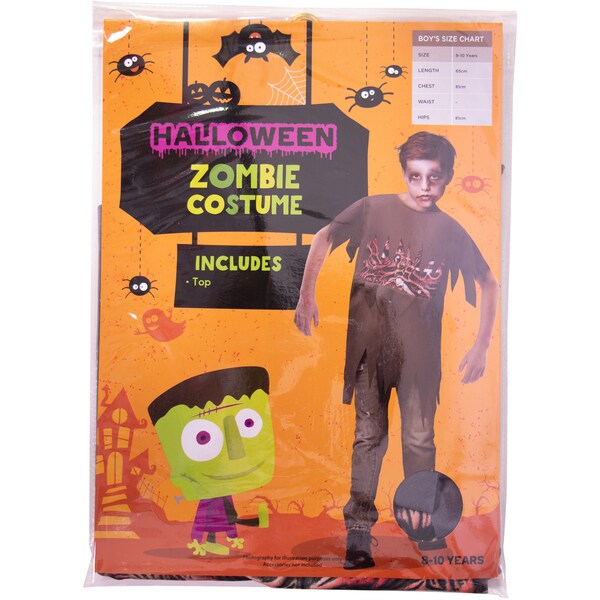 Halloween Costume Boy 8 To 10 - Zombie  Each