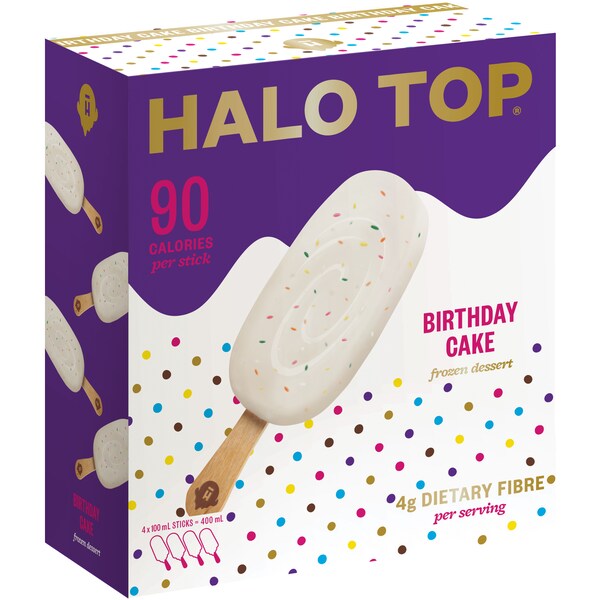 Halo Top Birthday Cake Sticks 100ml x4 Pack