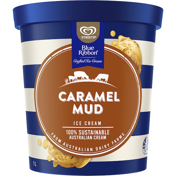 Streets Blue Ribbon Caramel Mud Ice Cream Tub 1l