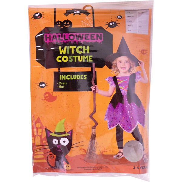Halloween Costume Girl 3 To 5 - Witch  Each