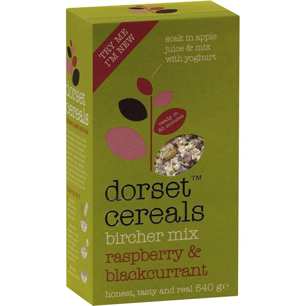 Dorset Raspberry & Blackcurrant Bircher Mix 540g