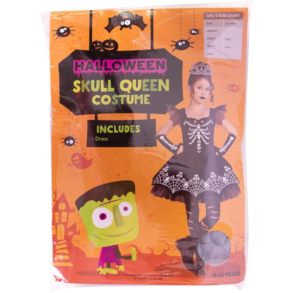 Halloween Costume Girl 11 To 13 - Skull Queen Each