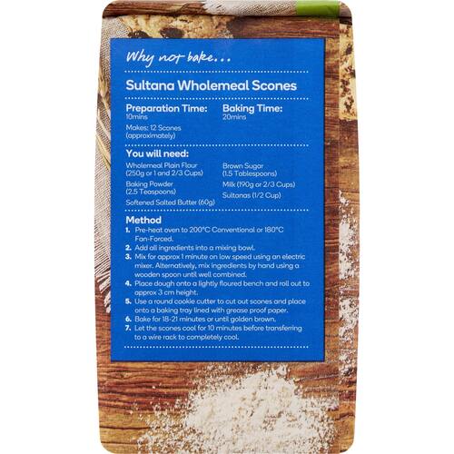 Woolworths Wholemeal Plain Flour 1kg bunch