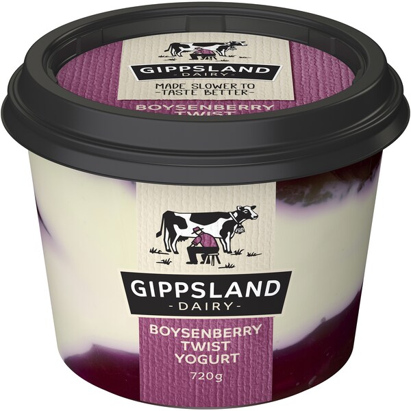 Gippsland Dairy Boysenberry Twist Yoghurt 720g